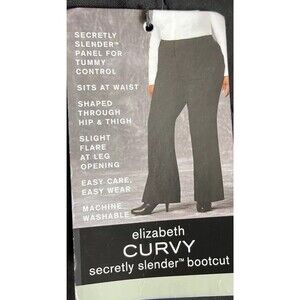 Liz Claiborne Women's Work Curvy  Secretly Slender Bootcut 18WS Black Pants New